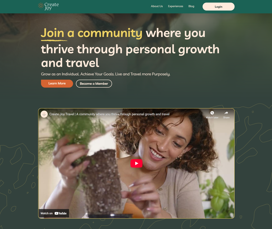 Screenshot of a travel community website